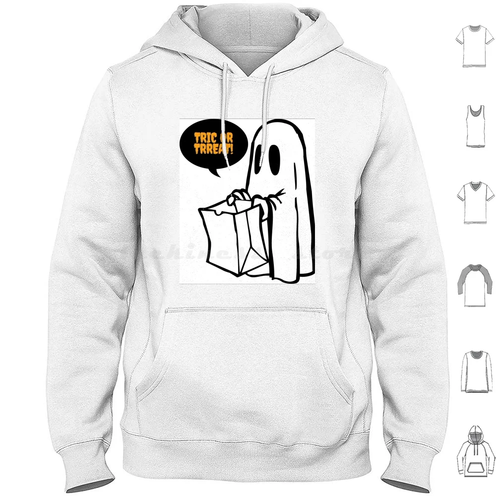

Толстовка с капюшоном «Трик или жизнь», хлопок, с длинным рукавом, Хэллоуин, призрак, страшная тыква, жуткая ведьма, ужас «Трик или жизнь», октябрь