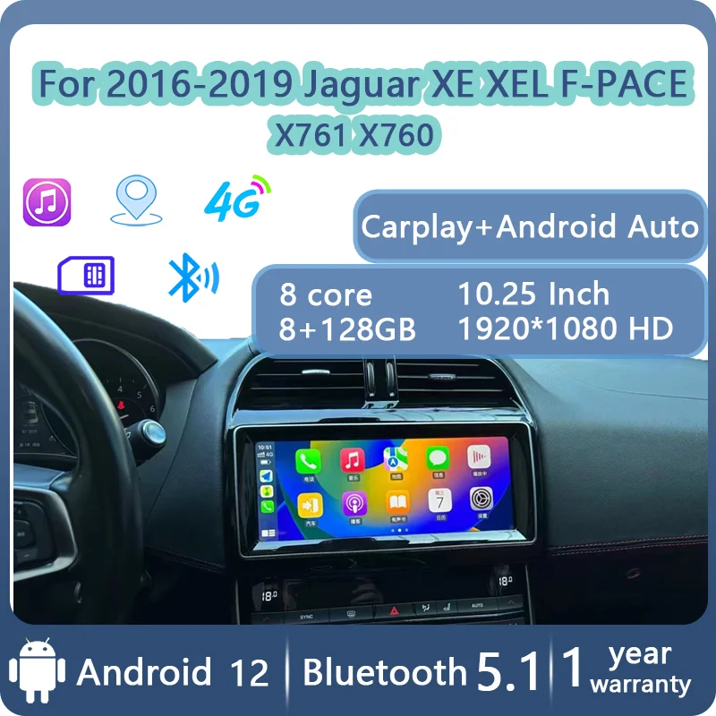 

10.25" Android Intelligent System Carplay Car Video Player Central Screen For Jaguar XE/F-PACE X760 X761 Multimedia Stereo