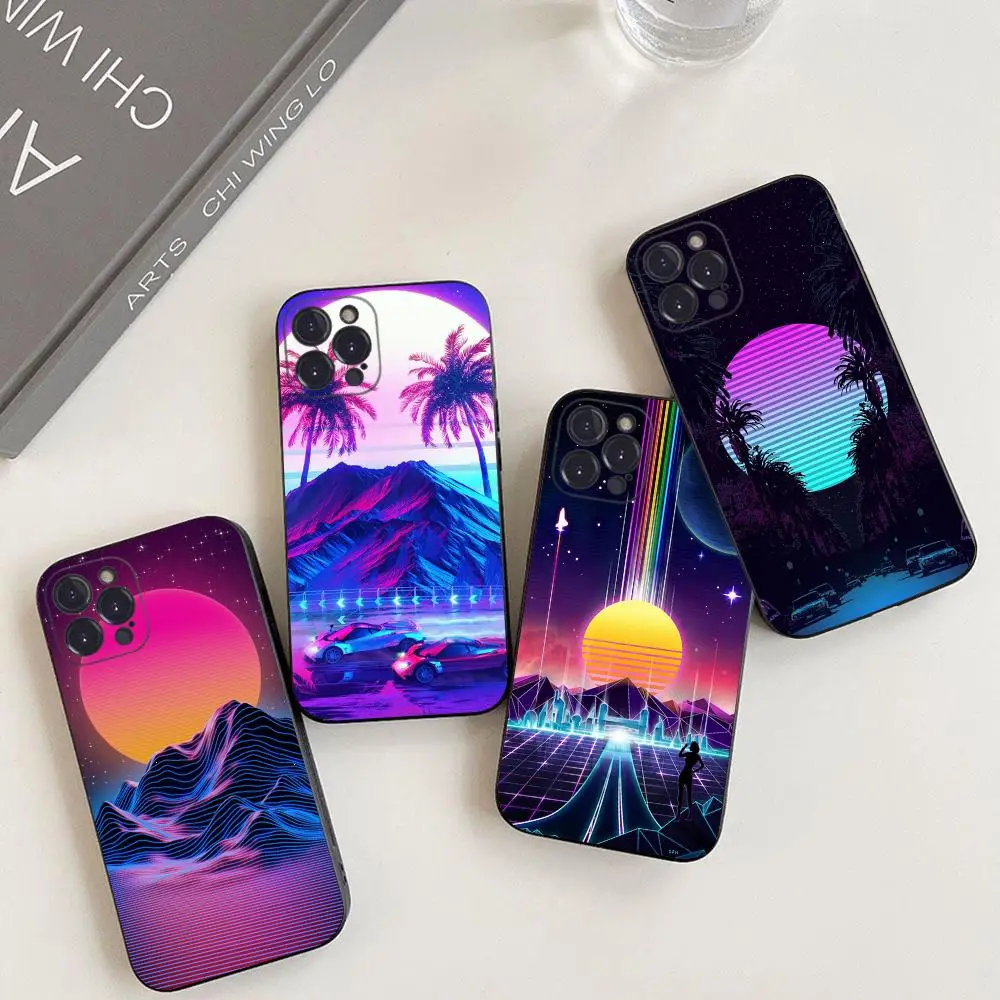 Synthwave Vaporwave Aesthetic Phone Case For iPhone 14 11 12 13 Mini Pro XS Max Cover 6 7 8 Plus X XR SE 2020 Funda Shell