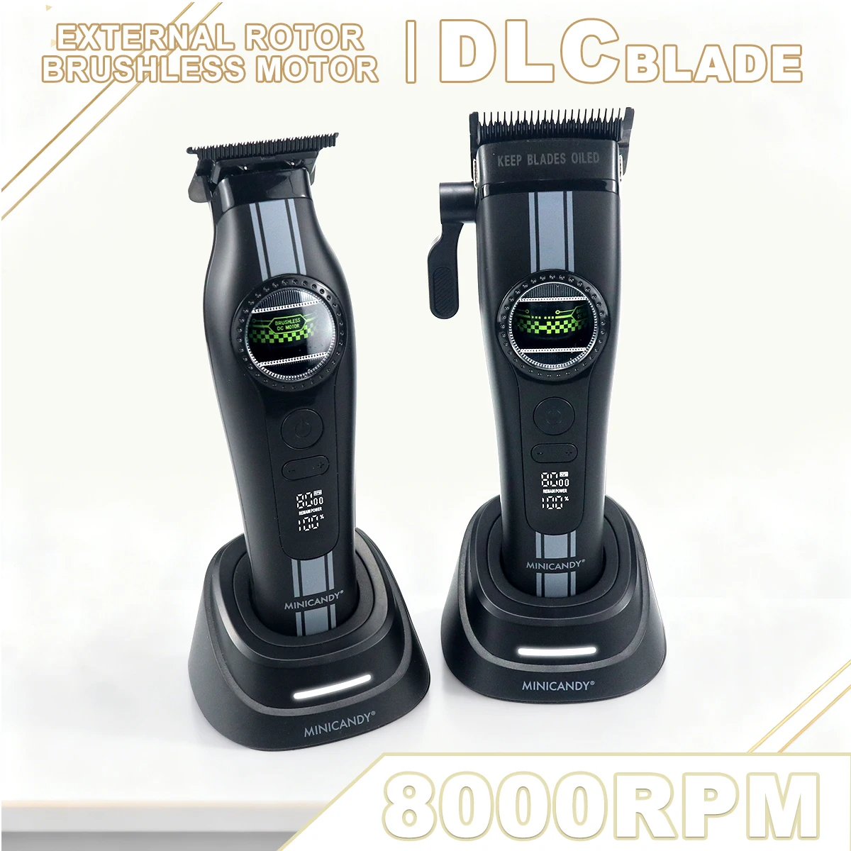 

JUCAI F1 F2 Профессиональная машинка для стрижки волос для мужчин DLC Blade 8000RPM с базовым зарядным устройством Внешний ротор Бесщеточный двигатель Парикмахерская