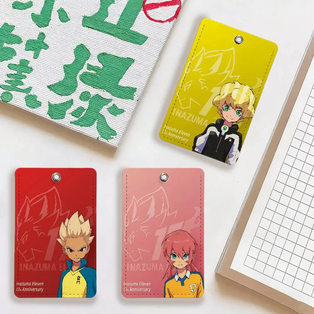 Inazuma Eleven Victory Road School rectangular keychain Bus house access card protective cover PU leather ID Best sellers