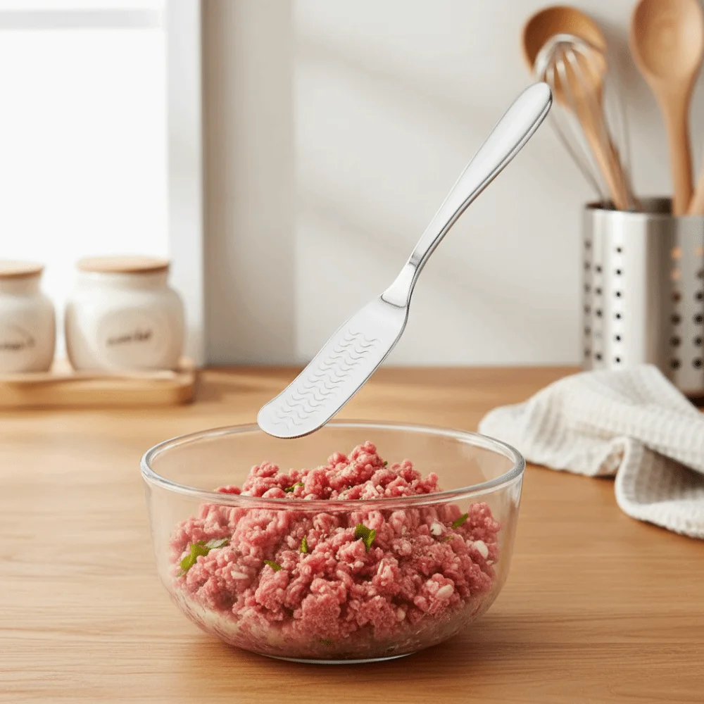 2pcs 316 Stainless Steel Dumpling Filling Spoon Rust-Proof Non-slip Dumpling Filling Scoop Mirror Finish Bread Butter Spatula