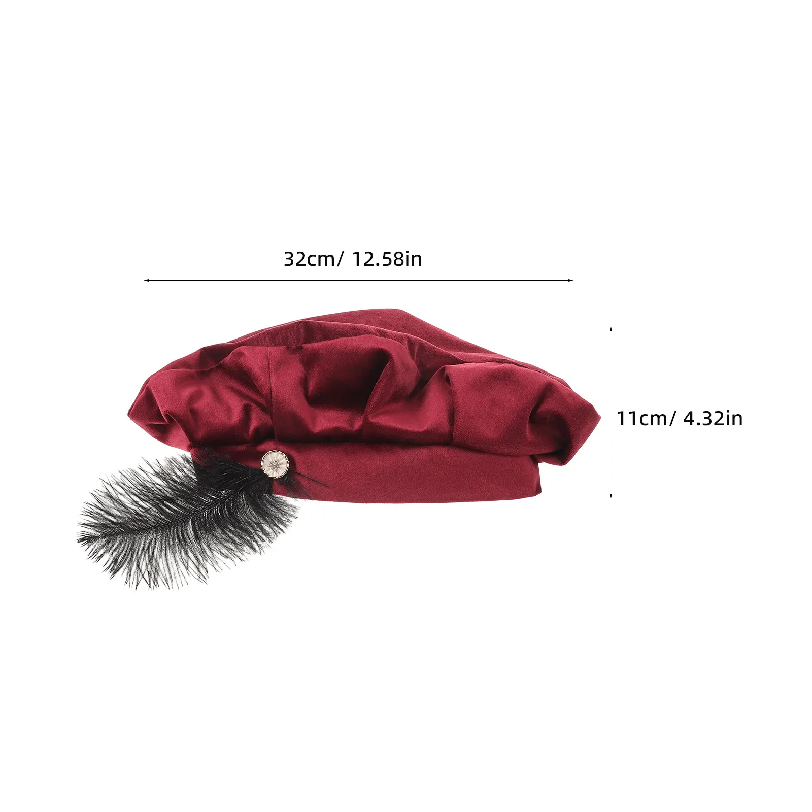 Sombrero de Muffin Rojo Renacentista, Accesorio de Disfraz Medieval, Sombrero para Festival, Disfraz, Cosplay, Gorro Renacentista para Mujer