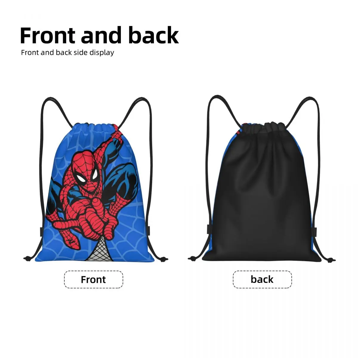 Custom Spider Superhero Drawstring Bag Men Women Foldable Gym Sports Sackpack Shopping Backpacks