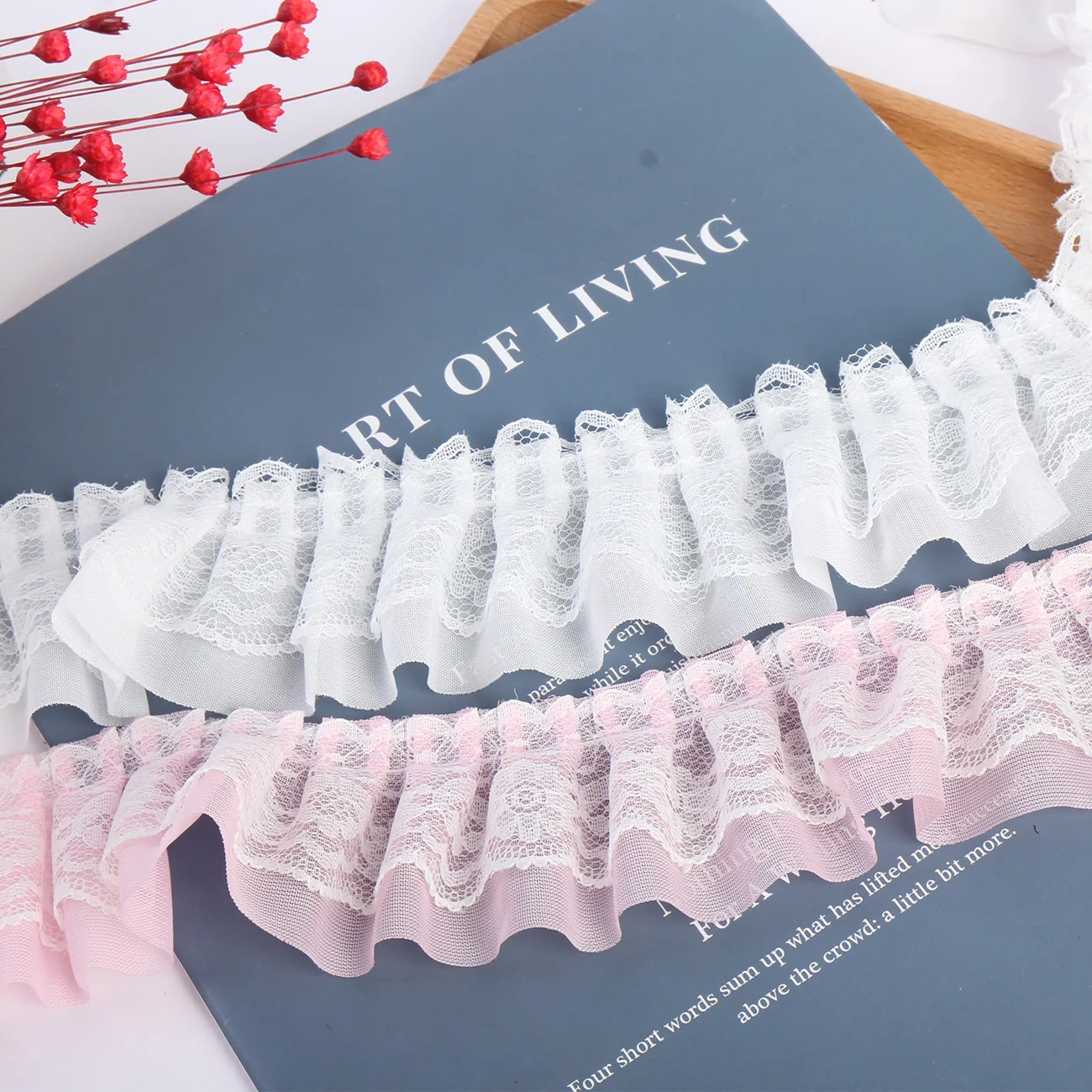 5cm Double-layer Chiffon Frills Lace DIY Ruffled Lace Clothing Craft Accessories Ruffled Lace