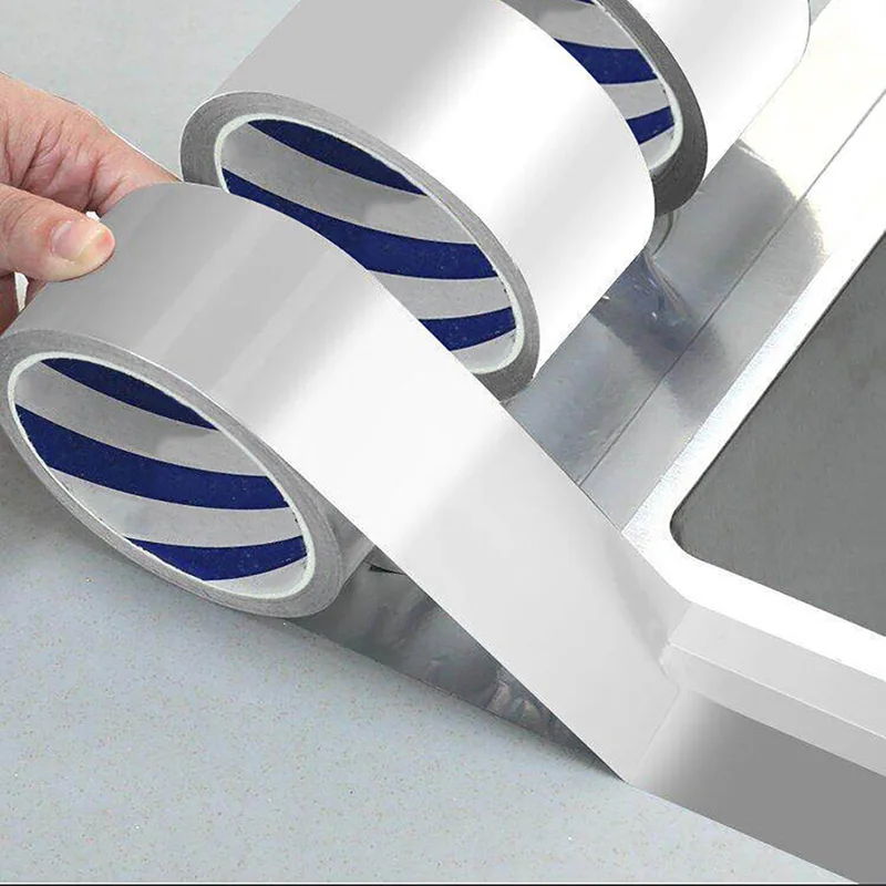 Meisew Adhesive Kitchen Sink Waterproof Adhesive Stove Heat-resistant Aluminum Foil Tape Sink Water Blocking Edge Sealing Strip