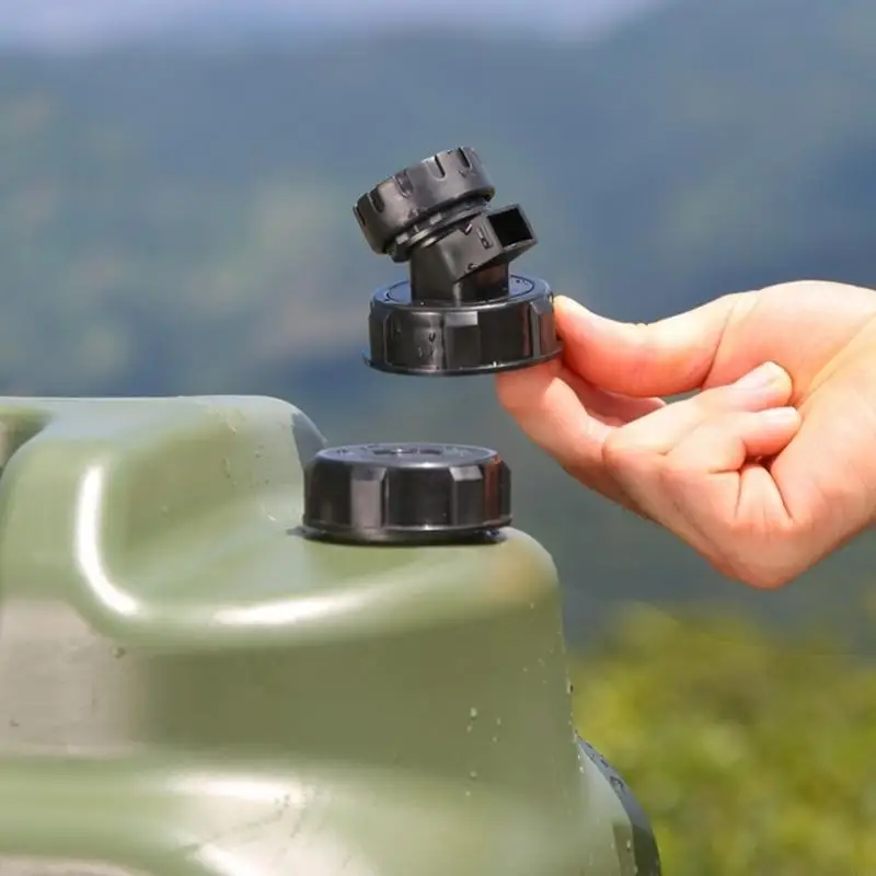 Wheeled HDPE Water Container with Pull Handle, Turn-Control Faucet, Top Cap and Extension Tube for Camping, Picnics and B03E
