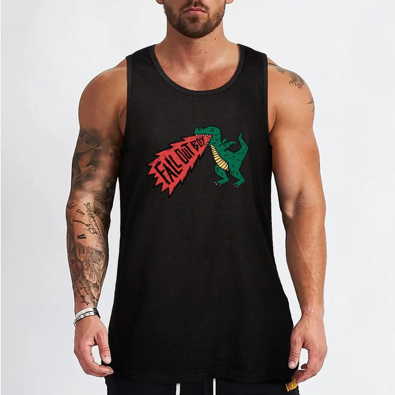 Laser Dinosaur Tank Top Man clothes for gym Men's t-shirts