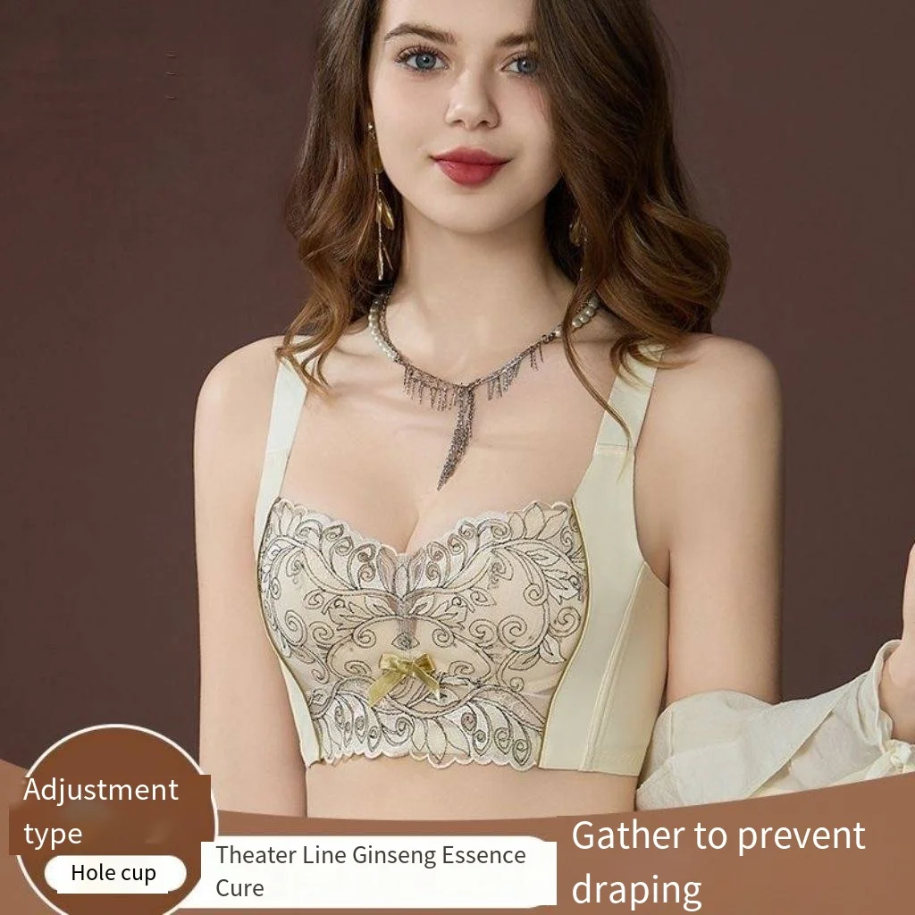 

Ультратонкое дышащее регулируемое сексуальное кружевное нижнее белье в сборе, отверждающее пара груди, антипровисающий регулируемый бюстгальтер