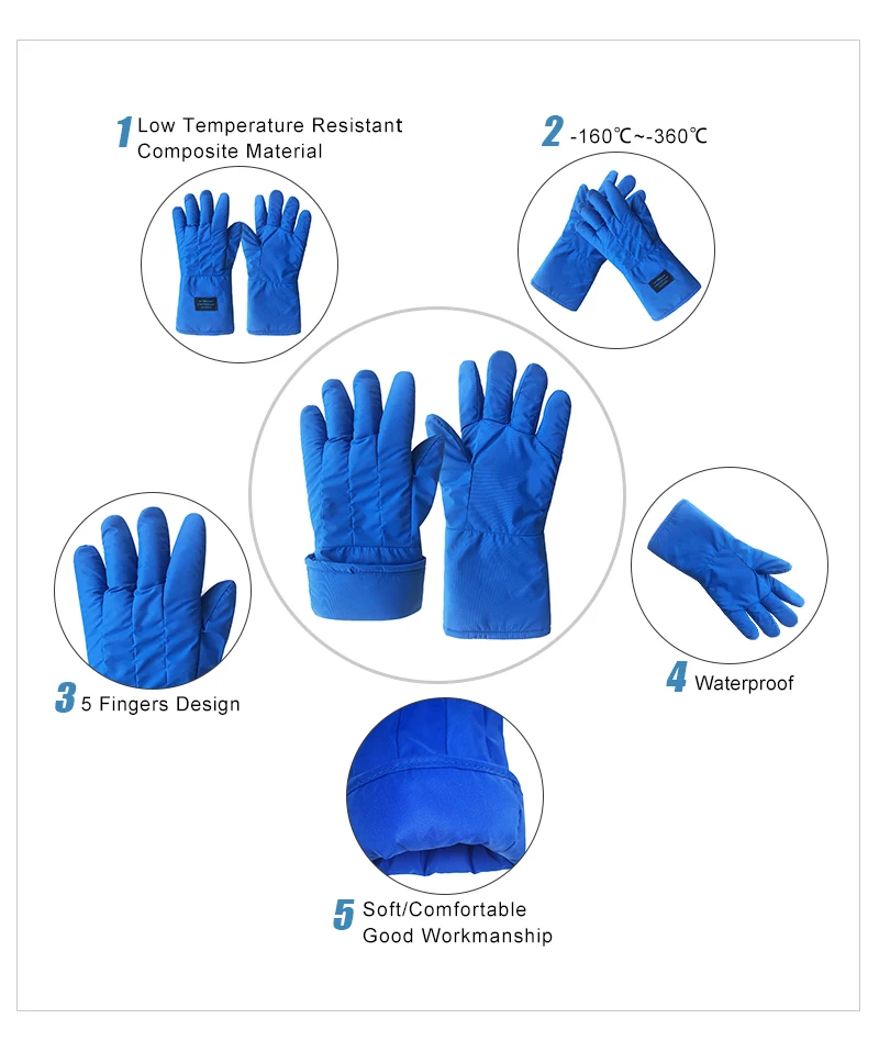 Professional Cryogenic Gloves Heavy-Duty Liquid Nitrogen Handling, Extreme Cold Protection with Waterproof & Thermal Insulation