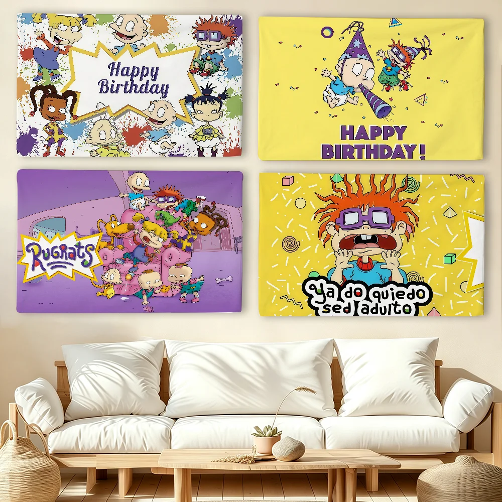 Cartoon cute R-Rugrats flag For Living Room Home Dorm Decor Wall Outdoor Camping Party Banner Gifts