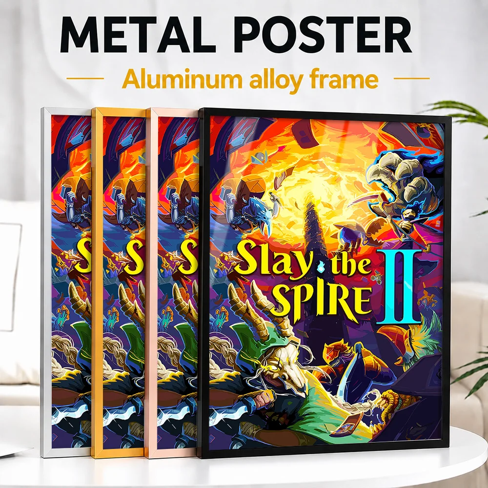 Slay The Spire II Game Framed Metal Print Customized Photo Enchanted Story Style Wall Art For Bedroom Thoughtful Birthday Gift