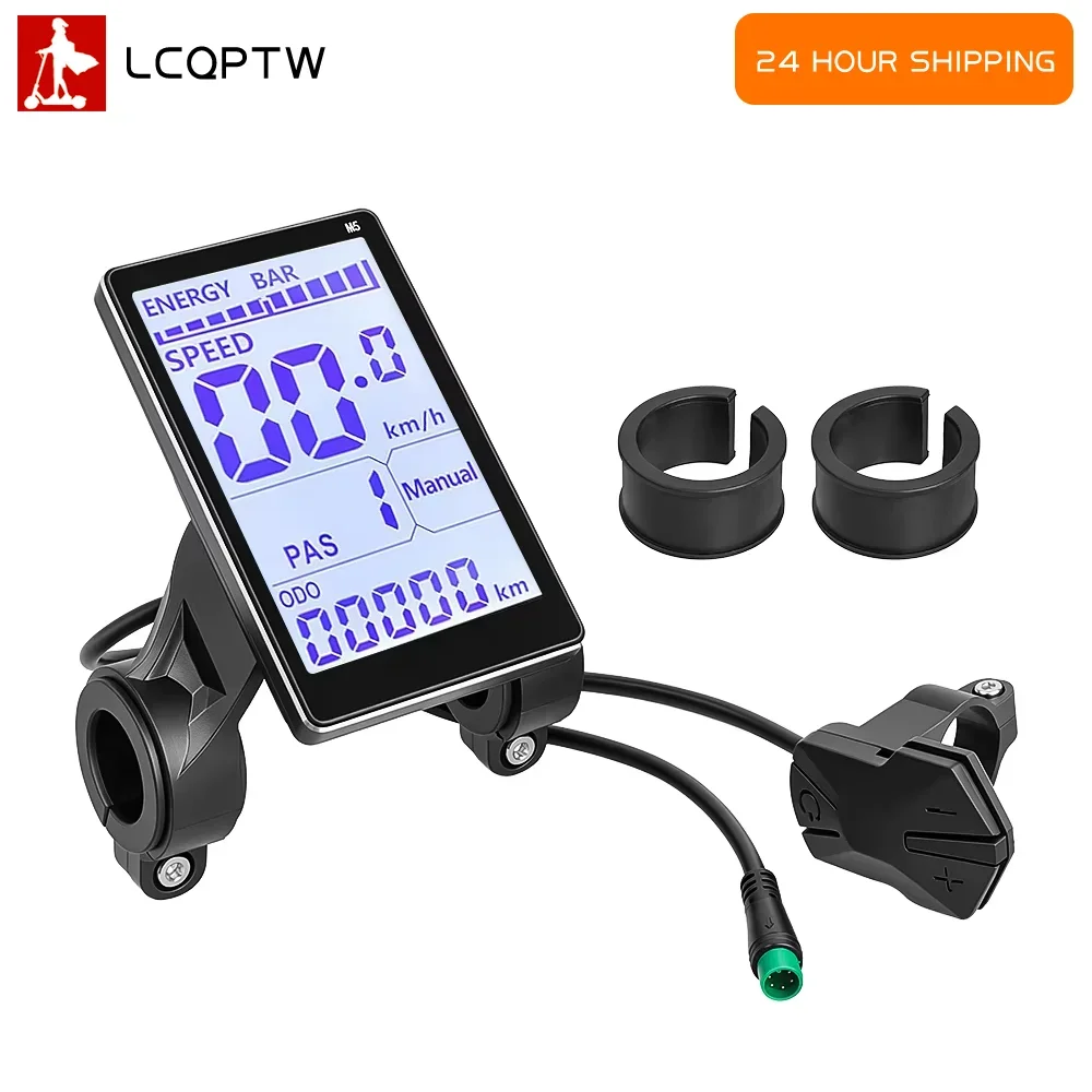 M5 LCD Display Screen for Ouxi V8 C80 H9 Q8 Fat Tire E-Bike 5Pin 24V 36V 48V 60V Speed Meter Replacement Spare Parts Accessories