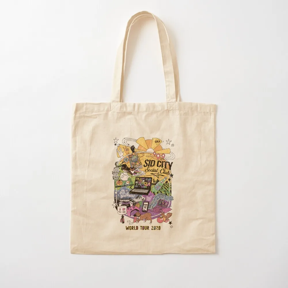 Sid City Social Club World Tour 2020 (DISTRESSED) Tote Bag Women's bag canvas tote bags supermarket folding bag
