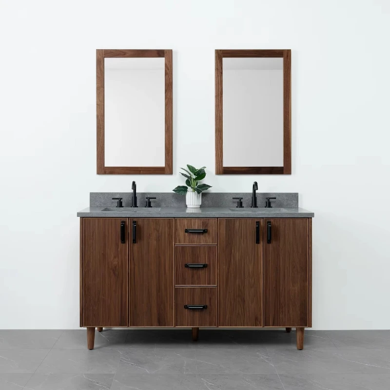 Washbasin Ceramic sink Bathroom cabinet with mirror, sanitary ware Solid wood double sink