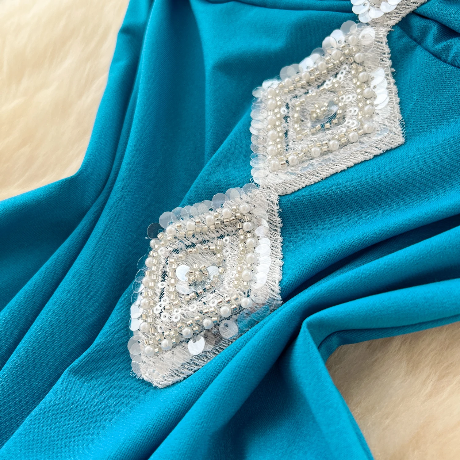 Chic vintage Sexy paillettes senza maniche Fata A-line Summer Women Boho Sundress Beach abbigliamento donna Abito lungo