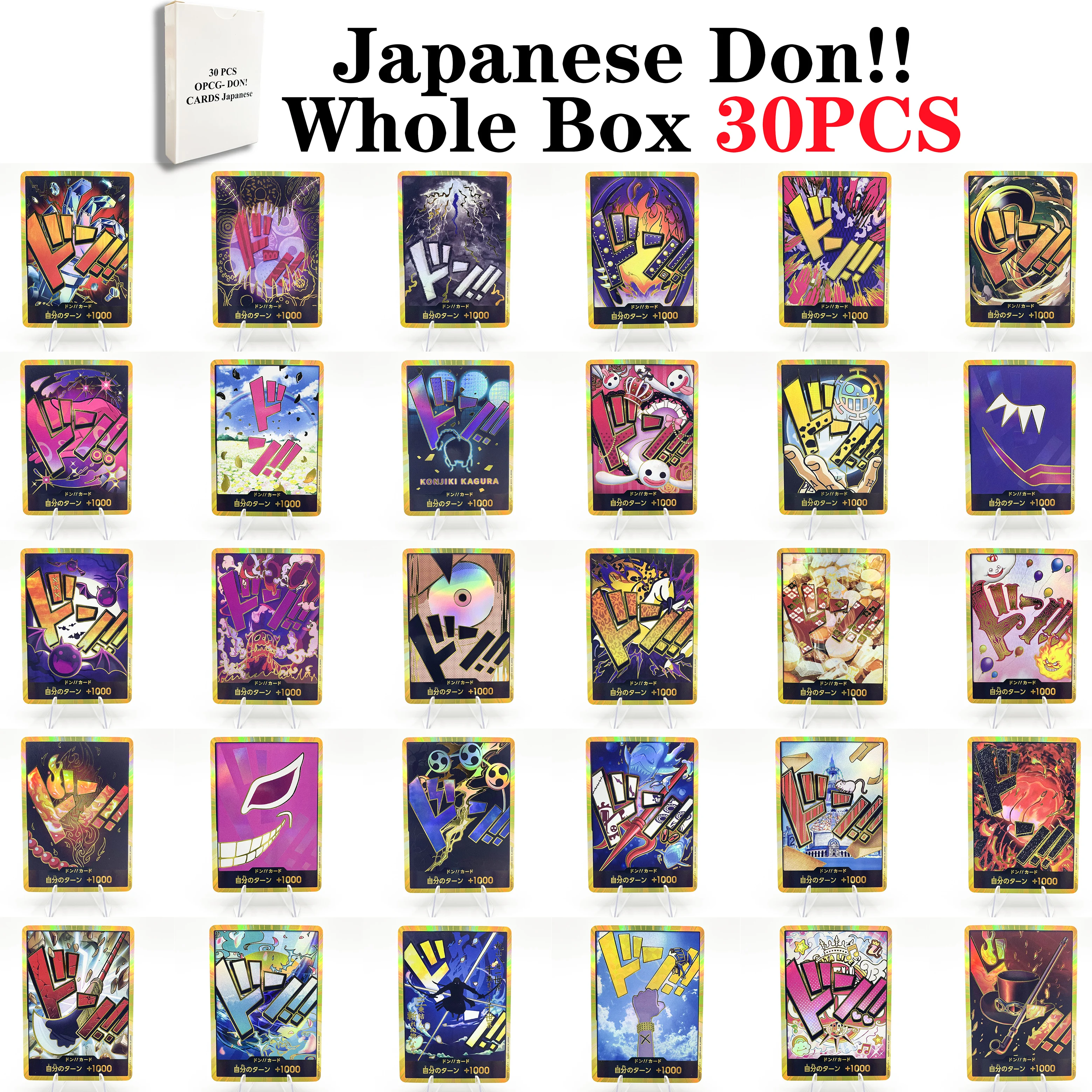 30PCS OPCG DON Cards Gold Foil Full Set PRB01 The Best Series Roronoa Zoro One Piece Custom DON!! Proxy Cards for TCG Deck& Gift