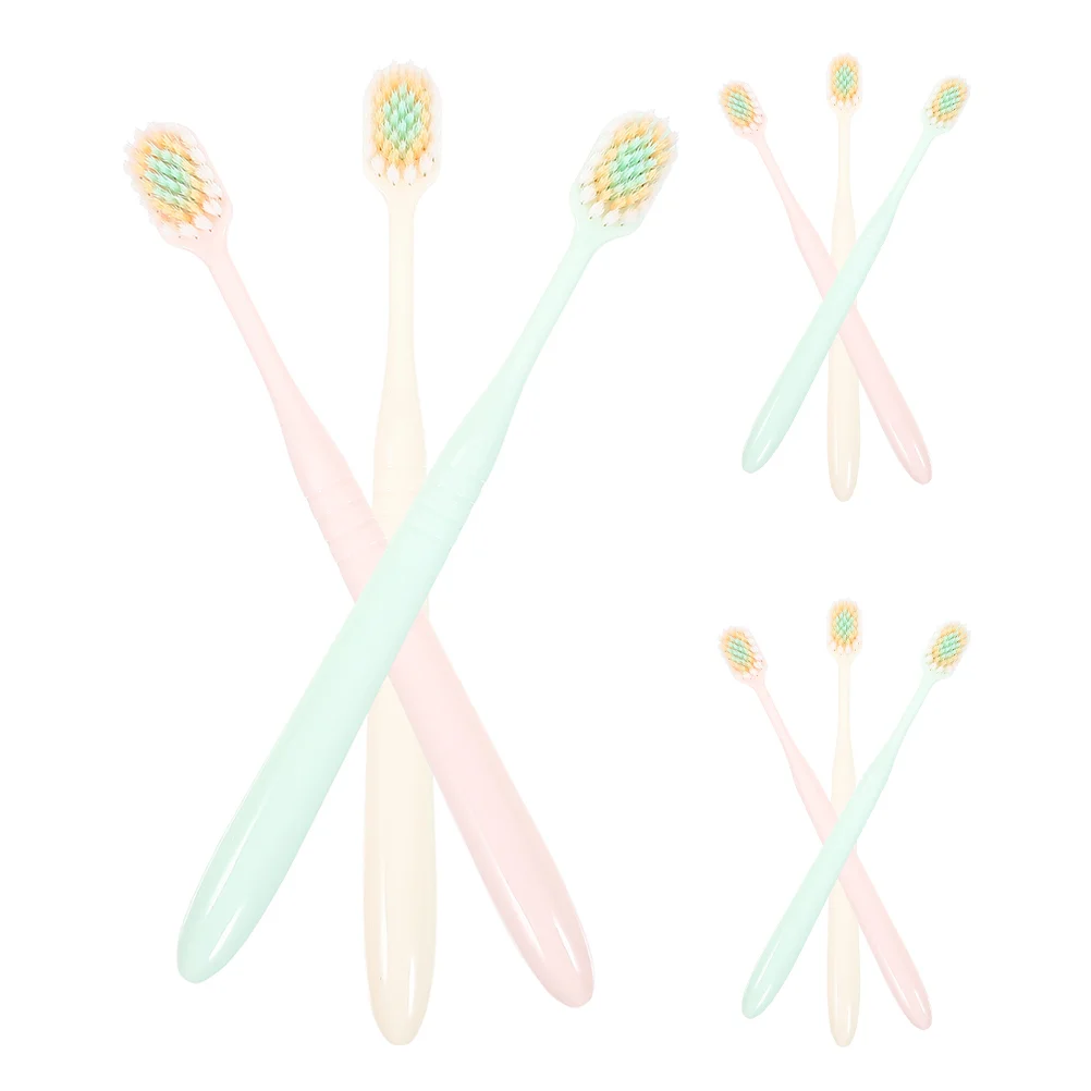 

9 Pcs Aldult Teeth Cleaning Wide and Thin Toothbrush Travel Toothbrushes Polisher Plastic