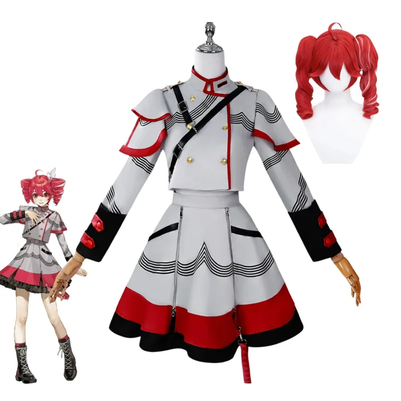 متوفر S-3XL Tetoo Vtuber المزج الخامس Kasane Tetoo تأثيري حلي شعر مستعار الظاهري المغني هالوين ملابس الحفلات للنساء