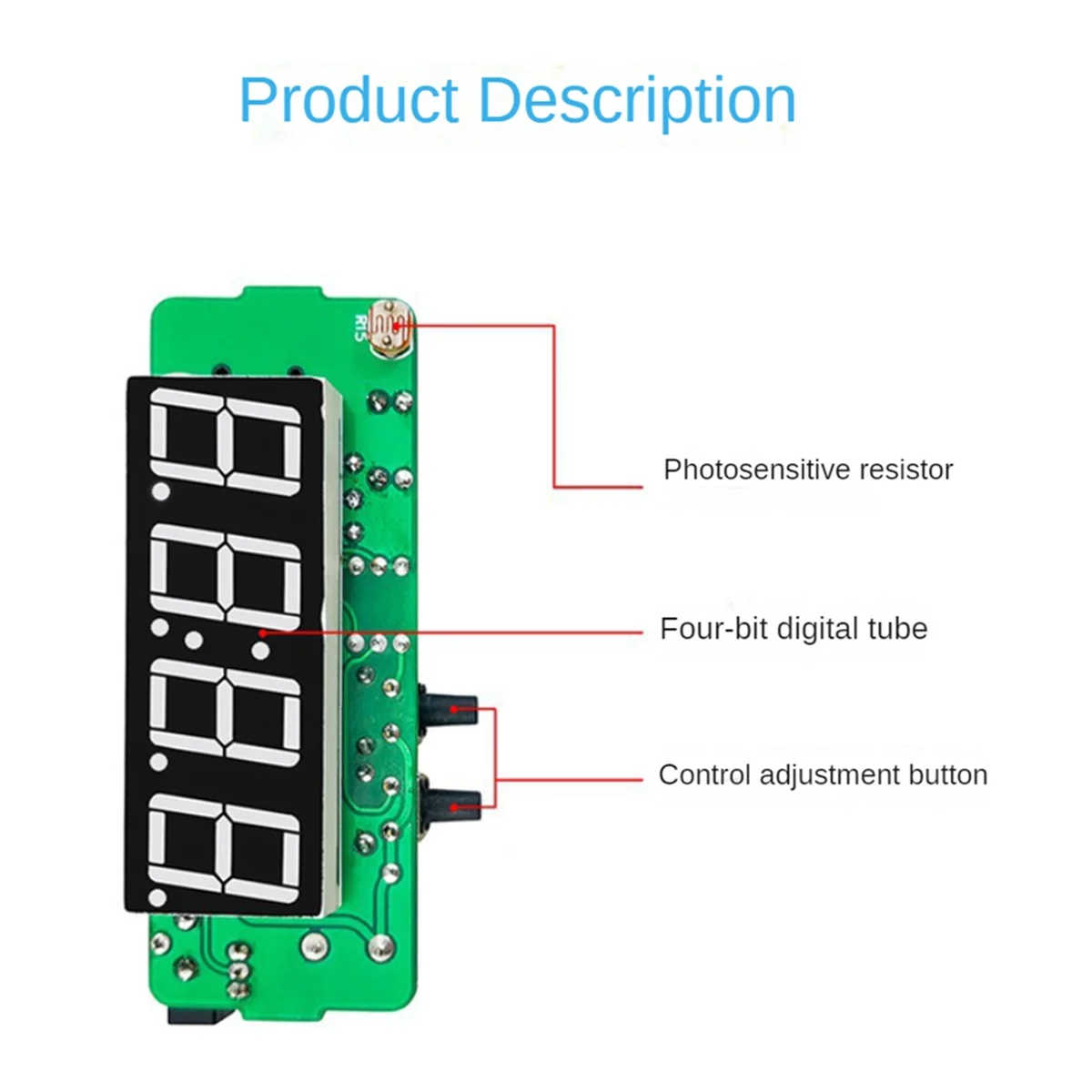 Nuevos kits de reloj digital DIY de 4 dígitos con carcasa acrílica, kit de práctica de soldadura de reloj despertador DIY para aprender electrónica,B