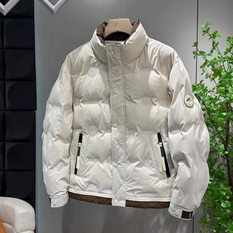 Luxury Men's Down Jacket Winter New Trend High-end Warm White Duck Down Patchwork Clothes Winter Men's Coat Windproof Slim Tops