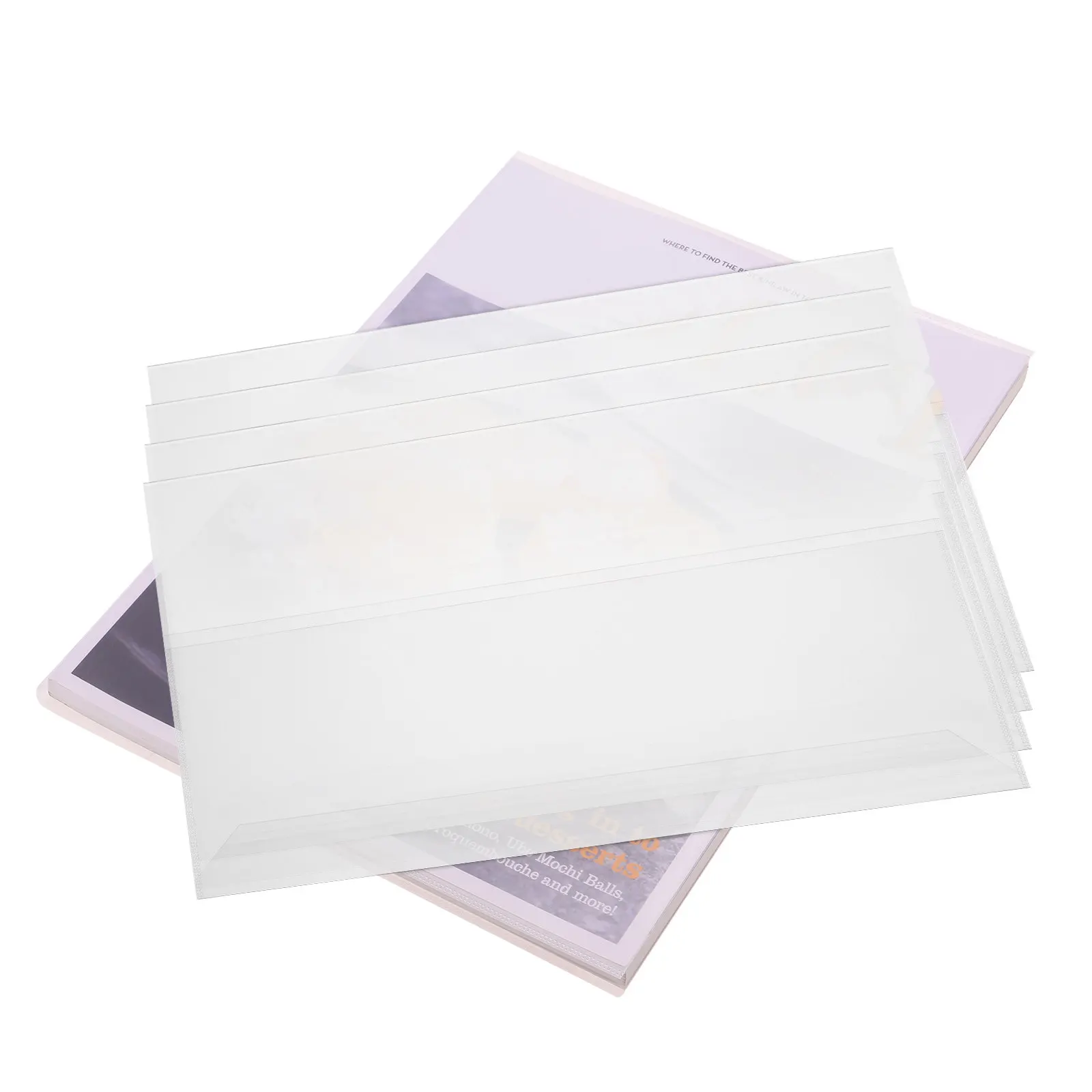 

5Pcs Waterproof Book Covers Clear Reusable PP Plastic Textbook Protection for School Use Art Projects