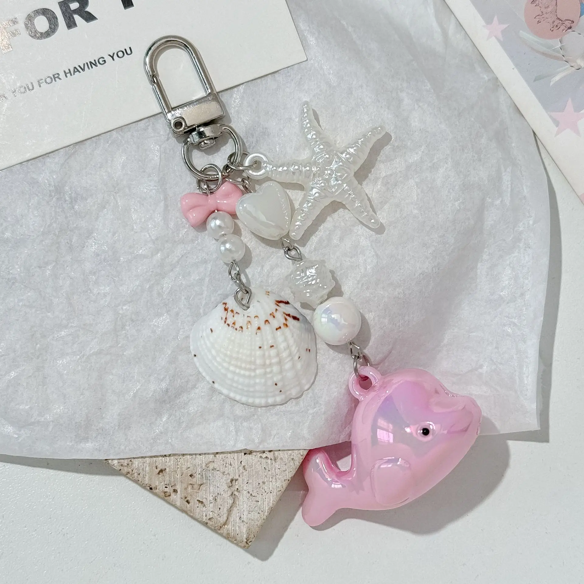 1 قطع الإبداع المحيط الحيتان مجوهرات مفتاح سلسلة سحر لصنع سلسلة هواتف محمولة حقيبة مدرسية قلادة الملحقات #3
