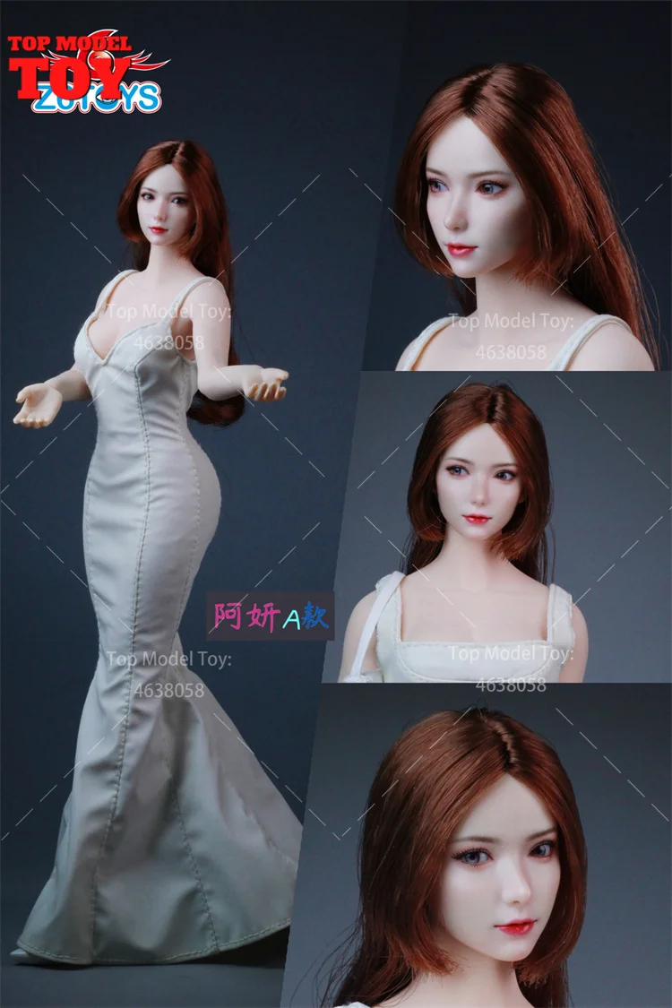 Z6TOYS ZC018 1/6 Asian Youth Beauty Moveable Eyes Head Sculpt PVC Model Fit 12'' TBL Female Soldier Action Figure Body Dolls