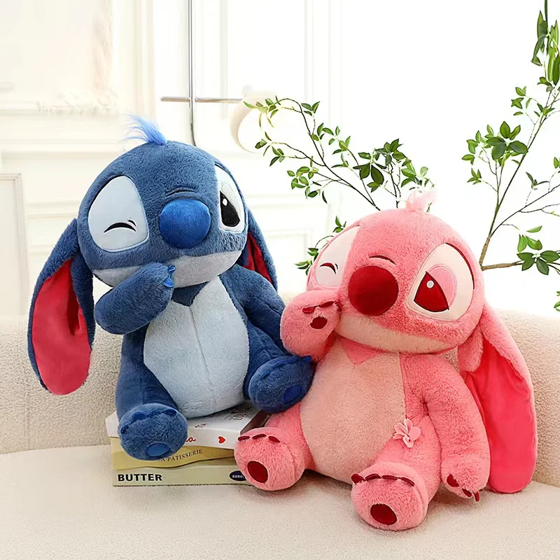 Disney-Jouet en peluche en fourrure de lapin sans fleur, point de couple mignon, beurre de dessin animé, oreiller pour enfants, cadeau d'anniversaire