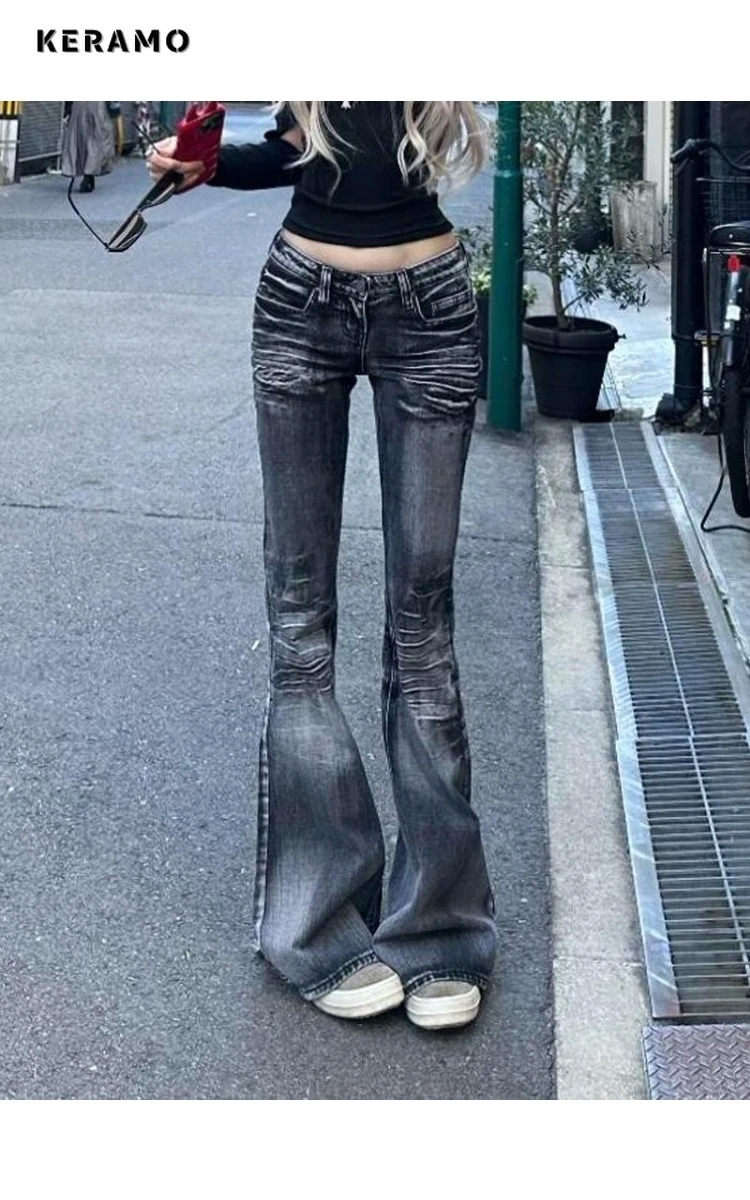 

High Street Y2K Aesthetic Slim Fit Jeans 2025 Winter Women's Hotsweet Pants High Waisted Vintage Sheath Sexy Denim Trouser