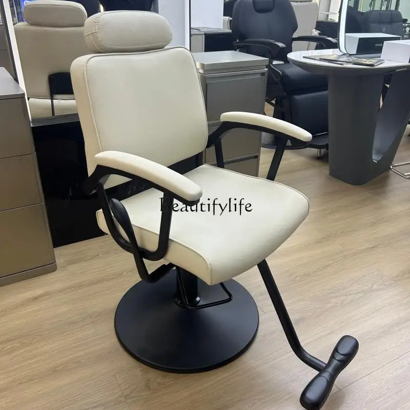02*The barber chair can be reclined, the hair cutting stool can be lifted and lowered, and it is dedicated to the hair salon.