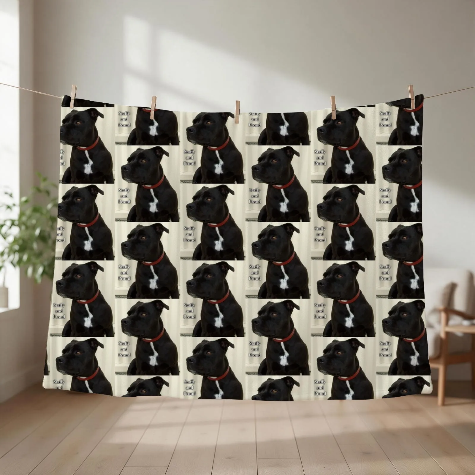 Staffy and Proud Throw Blanket christmas gifts Decorative Throw Polar Furrys Blankets