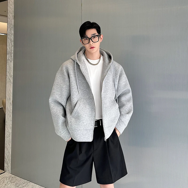 

Мужской повседневный спортивный кардиган с капюшоном из ткани Air Layer, универсальный, премиум-класса, верхняя одежда из полиэстера