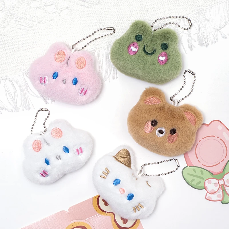 Cute Animal Keychains Plush Rabbit Frog Cat Doll Keychains For Car Keys Accessories Kawaii Small Bear Plush Keychain On Backpack