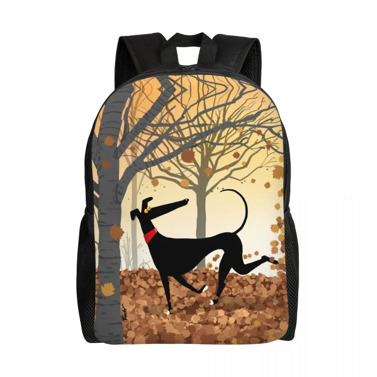 

Autumn Hound Backpacks for Women Men Waterproof School College Greyhound Whippet Dog Bag Print Bookbag