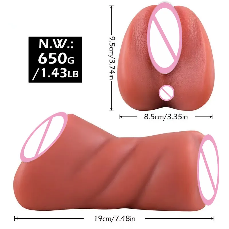 3D Flesh The Light Male Masturbation Artificial Vagina Ass mxxxx Silicone 3 In 1 Adult Sex Toy Doll For Man Pocket Pussy Ass view 6
