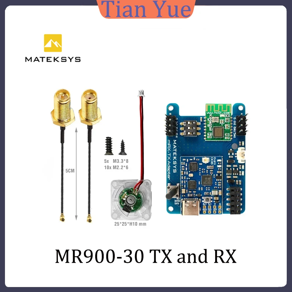 

Комплект модуля передатчика MATEK MATEKSYS MLRS MAVLINK 900 МГц MR900-30-TX и приемника MR900-30-RX для систем радиоуправления на большие расстояния