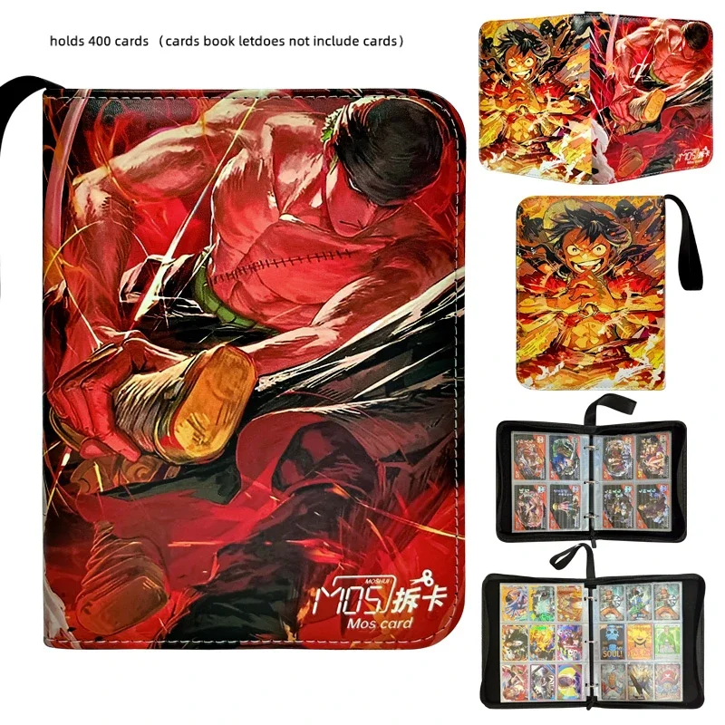 Anime Luffy Zoro Cartão Álbum Livro, De Alta Capacidade, Binder De Armazenamento, Livro Zipper, Presentes de Aniversário, 1 Pc, 400- 900 Pcs