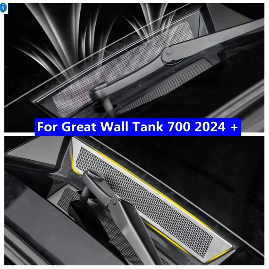 

Black/Silver Style Front Hood Dust Horn Cover Trims Fit For Great Wall Tank 700 2024 2025 Car Exterior Accessories
