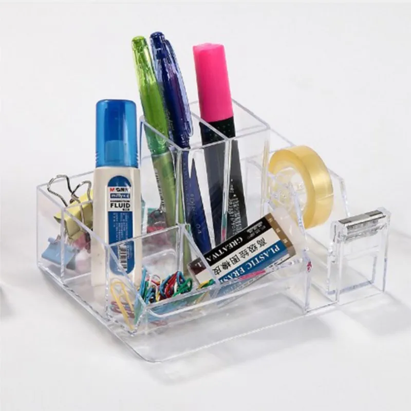 2019 new style Transparent Office pen container pen holder Storage box Stationery office organizer School supplies escritorio