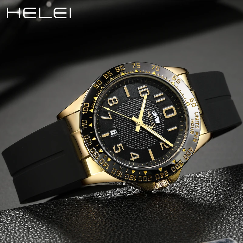 HELEI Hot Model 2024 Helmsman Series Atmospheric Hundred Multifunction Quartz Movement Men's Quartz Watch Men's Watches