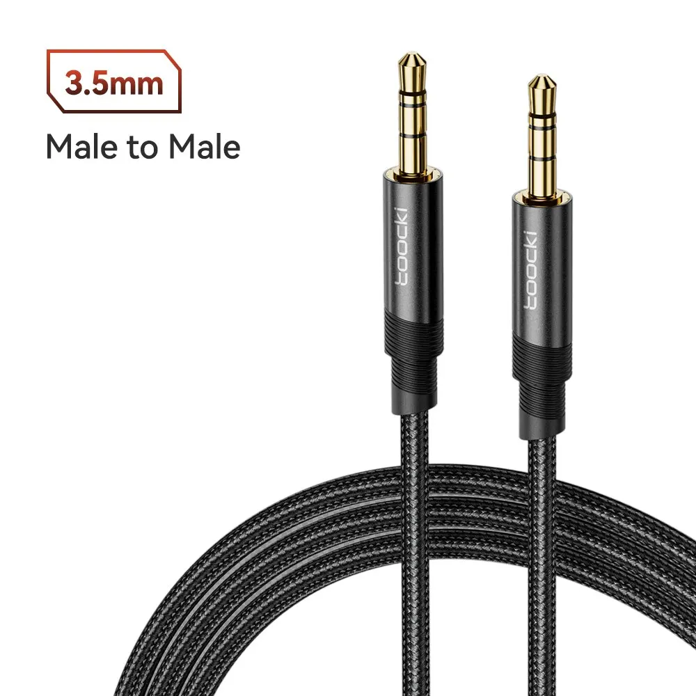 Toocki Aux-Audiokabel, 3,5 mm Klinke, Stecker auf Stecker, Audio-Aux-Kabel für iPhone, Xiaomi 12, Kopfhörer, Lautsprecher, TV, Laptop, MP3-Drahtkabel