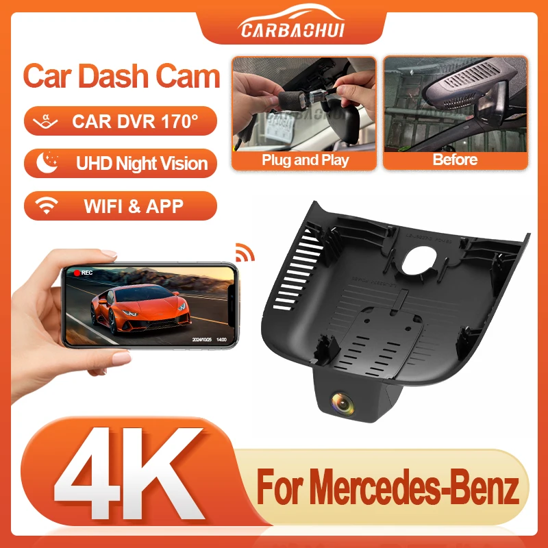 Plug and play Car DVR Video Camera HD 4K Dash Cam For Mercedes-Benz MB A Class A35 A200 W177 A250 Hatchback AMG CLA35 2018-2021