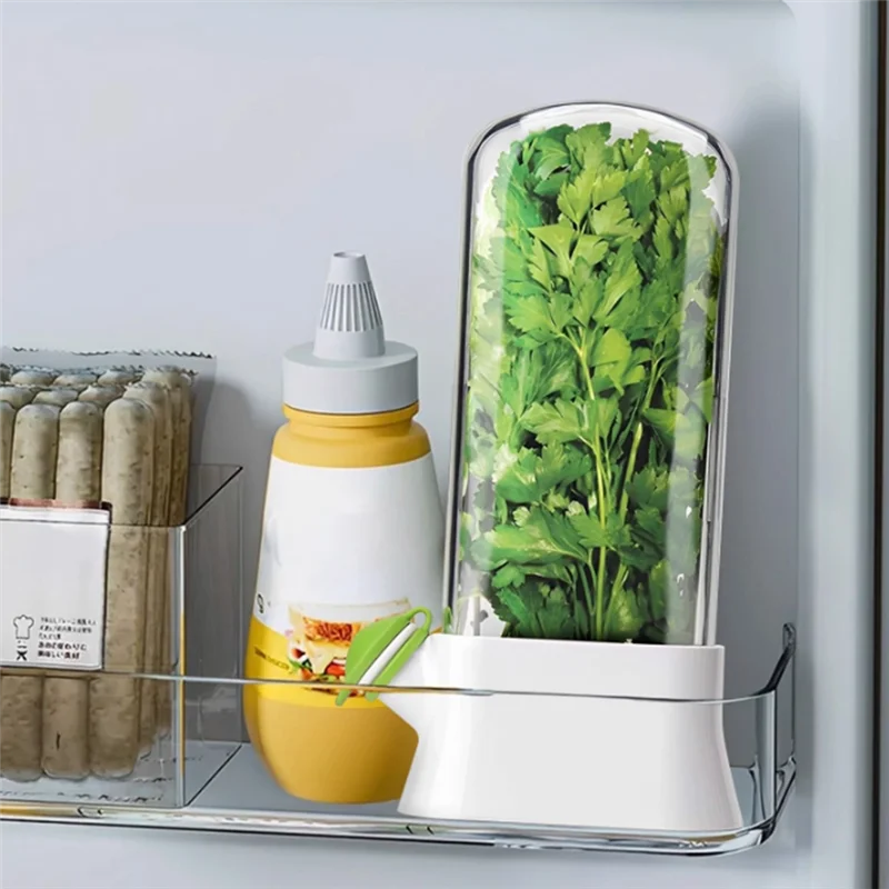 

【Flash Sale】Herb Saver Container Anti-Crush Eco-Fresh Cup Vegetable And Herb Fresh-Keeping Cup With Water Reservoir Case Green