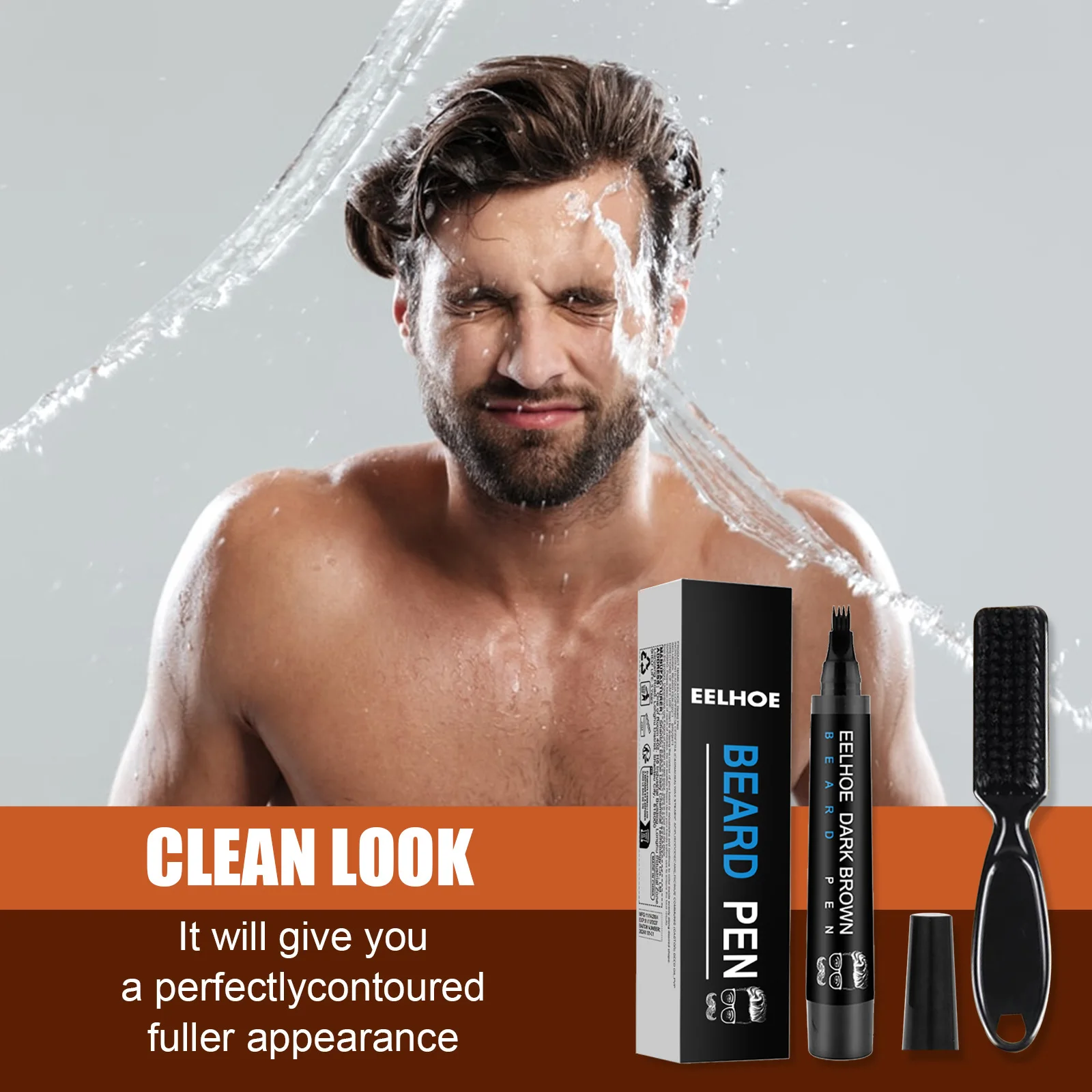 Beard Filling Pen Series With Brush Waterproof Lasting Repair Daily Dyeing Keep Shaping Portable Man Moustache Coloring Pens Set