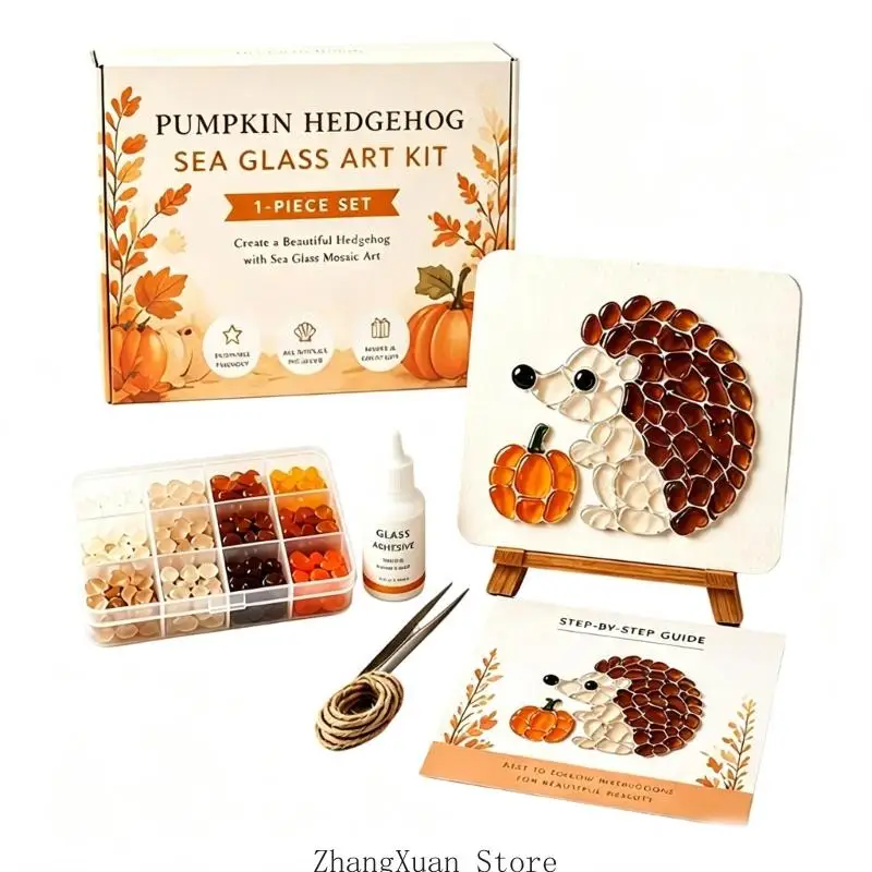 DIY Seeglas-Tier-Bastelset mit Glasstück für die Tischregaldekoration 3XUF – Detail 3