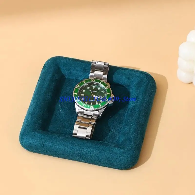 E21F Stylish Jewelry Tray Soft and Smooth Microfiber Fabric Jewelry Accessories Display Holder Storage