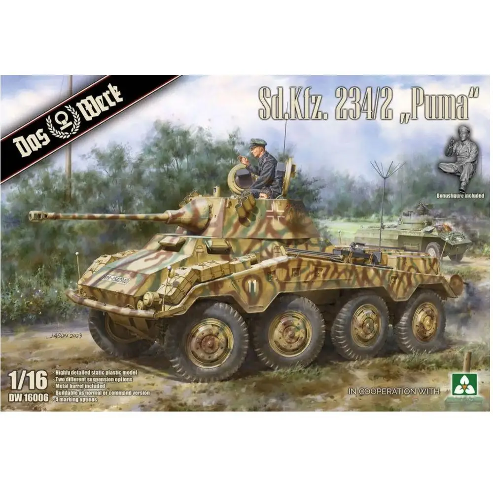 DAS WERK DW16006 Масштаб 1/16 Sd.Kfz. 234/2 Комплект модели тяжелого бронеавтомобиля Puma DAS WERK DW16006 Масштаб 1/16 Sd.Kfz. 234/2 Комплект модели тяжелого бронеавтомобиля Puma