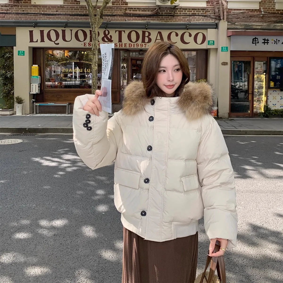 

Short Parkas Women Streetwear Cropped Down Coat Korean Sweet Puffer Jacket Winter Solid Casual All Mat Cotton Padded Outwear