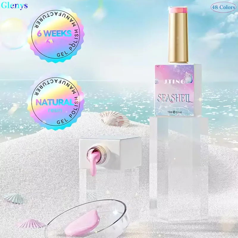 Glenys 48 Farben * 15 ml Dream Shell Nagellack Gel Net Red Beliebtes Immersionsgel Nagelgeschäft Essential Nail Art Lackset